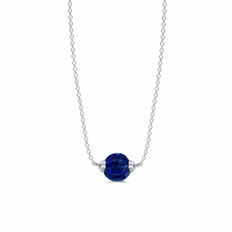 Lapis Lazuli Aquarius Necklace with 925 Sterling Silver Chain