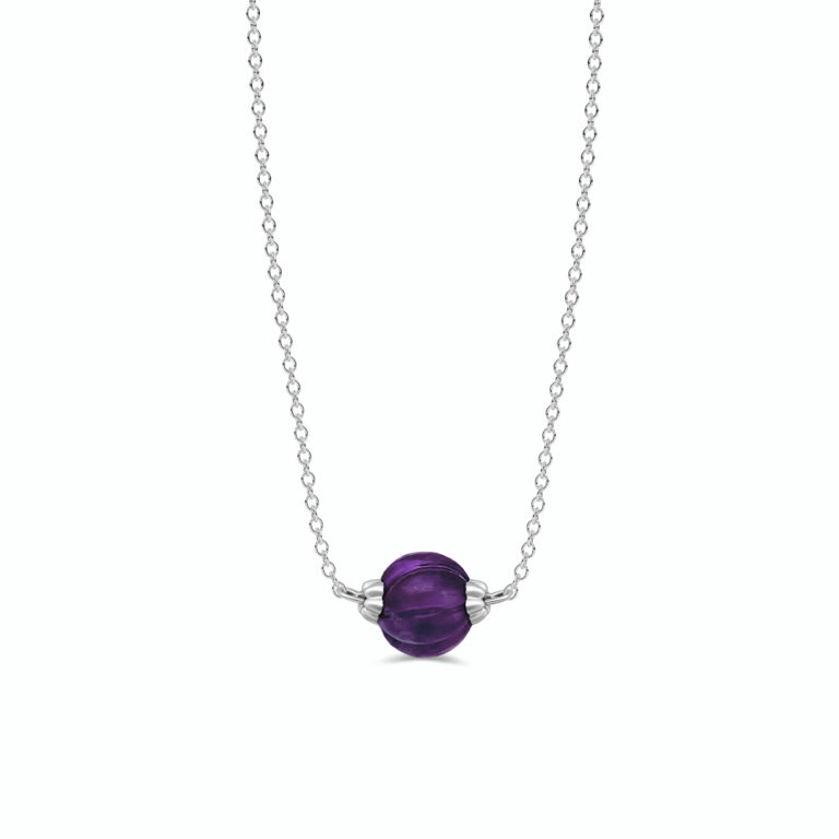 Amethyst capricorn necklace with 925 Sterling Silver chain