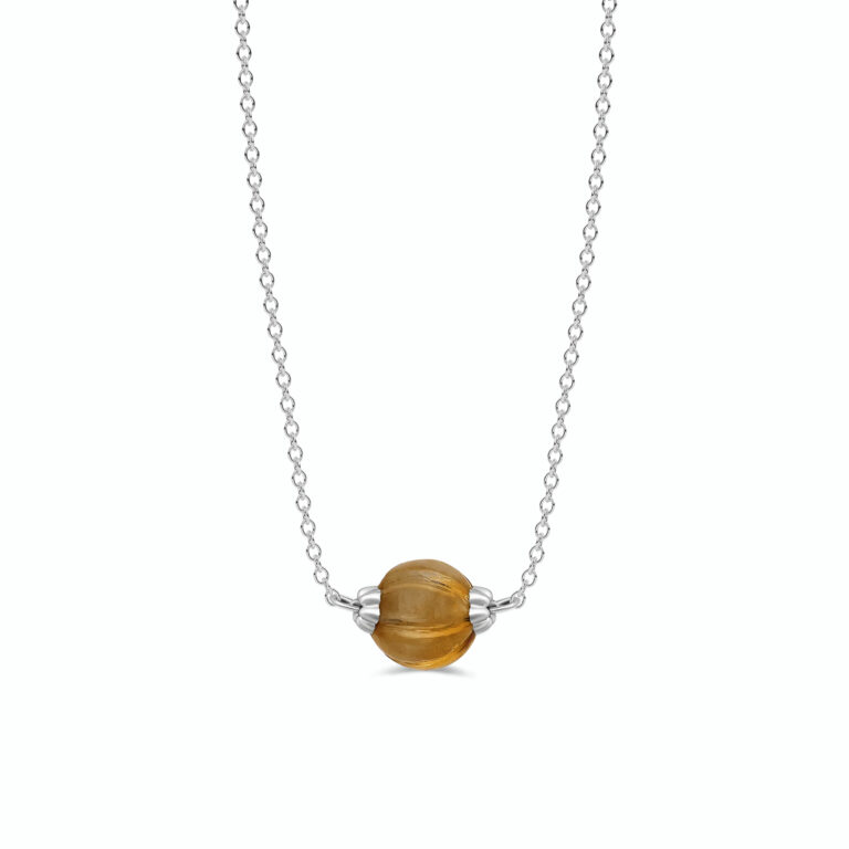 Citrine Pisces necklace with 925 sterling Silver Chain