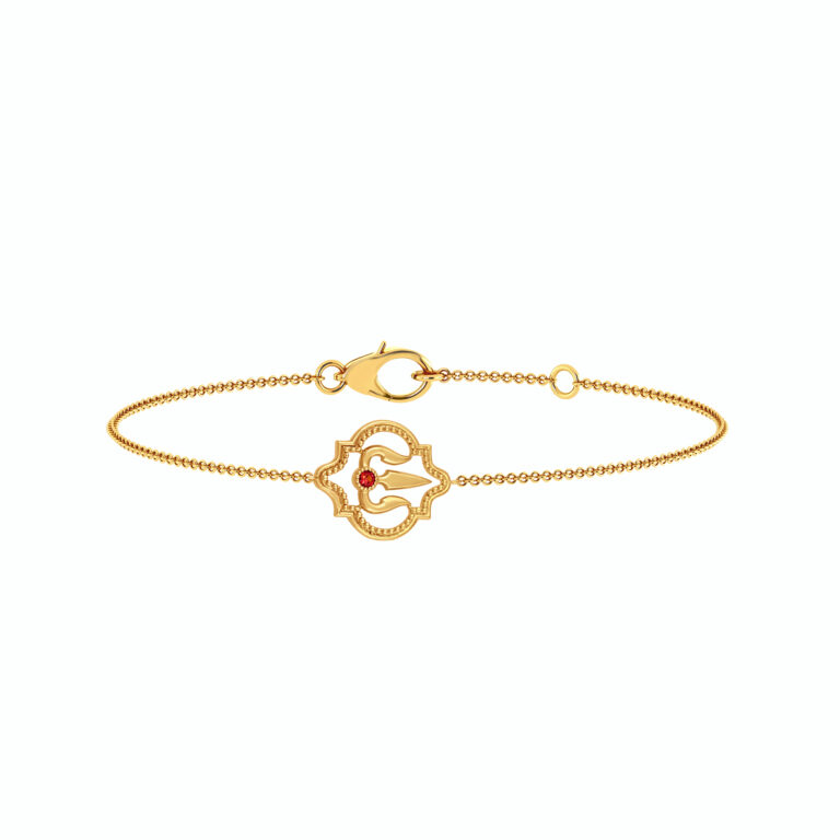 Trishul 18k Gold Plating, 925 Sterling Silver Bracelet